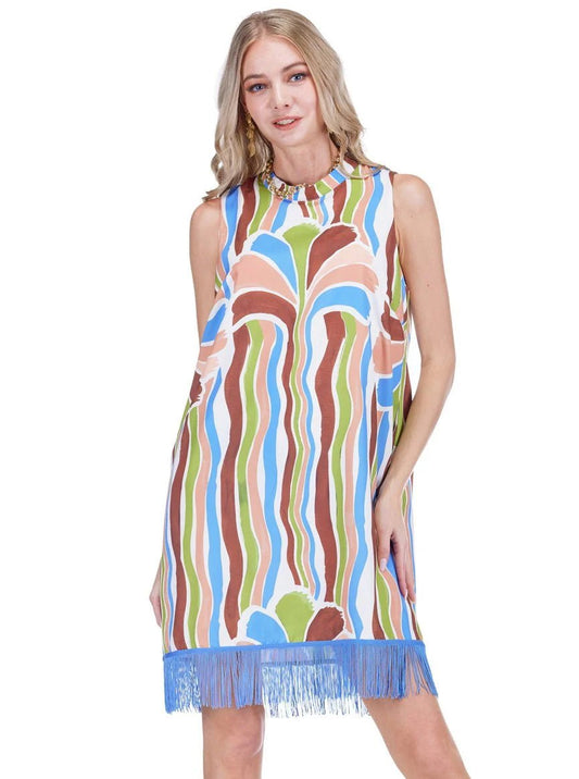 Joy Joy Fringe Hem Dress